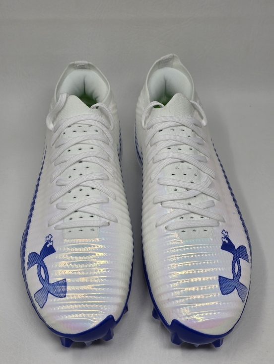 Under Armour Blur Pro Football Cleats Mens Size 9.5 White Team Royal 3028220 New